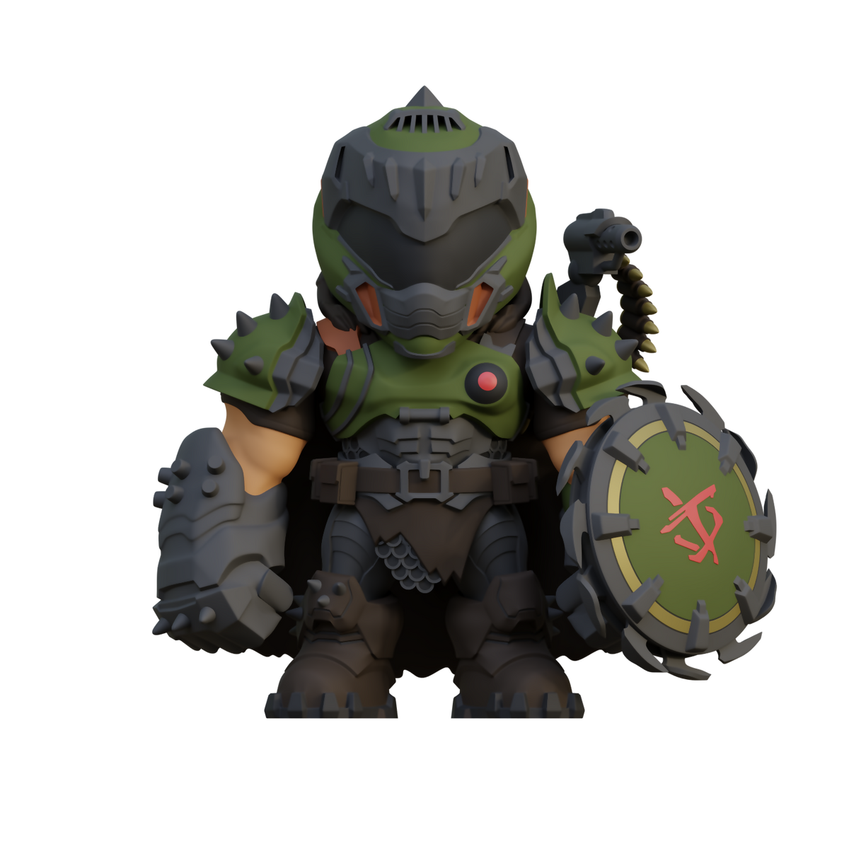 DOOM: The Dark Ages Slayer Mini Collectible Figure 3D File – Wireframe