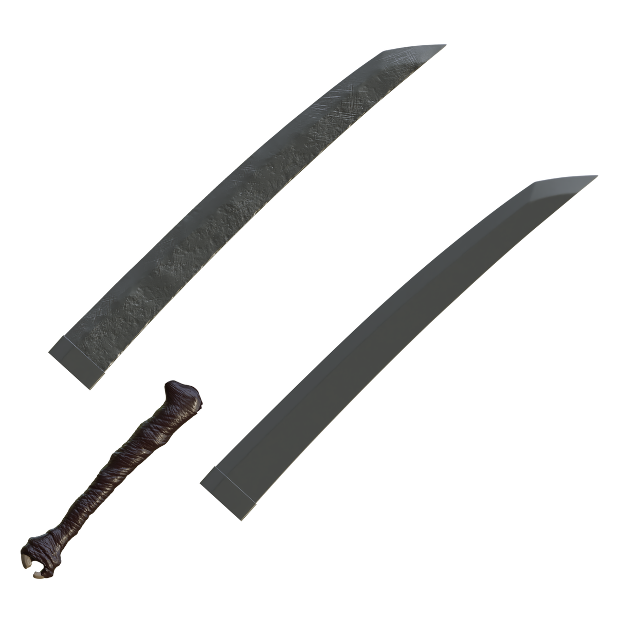 Maki's Split Soul Katana File Wireframe