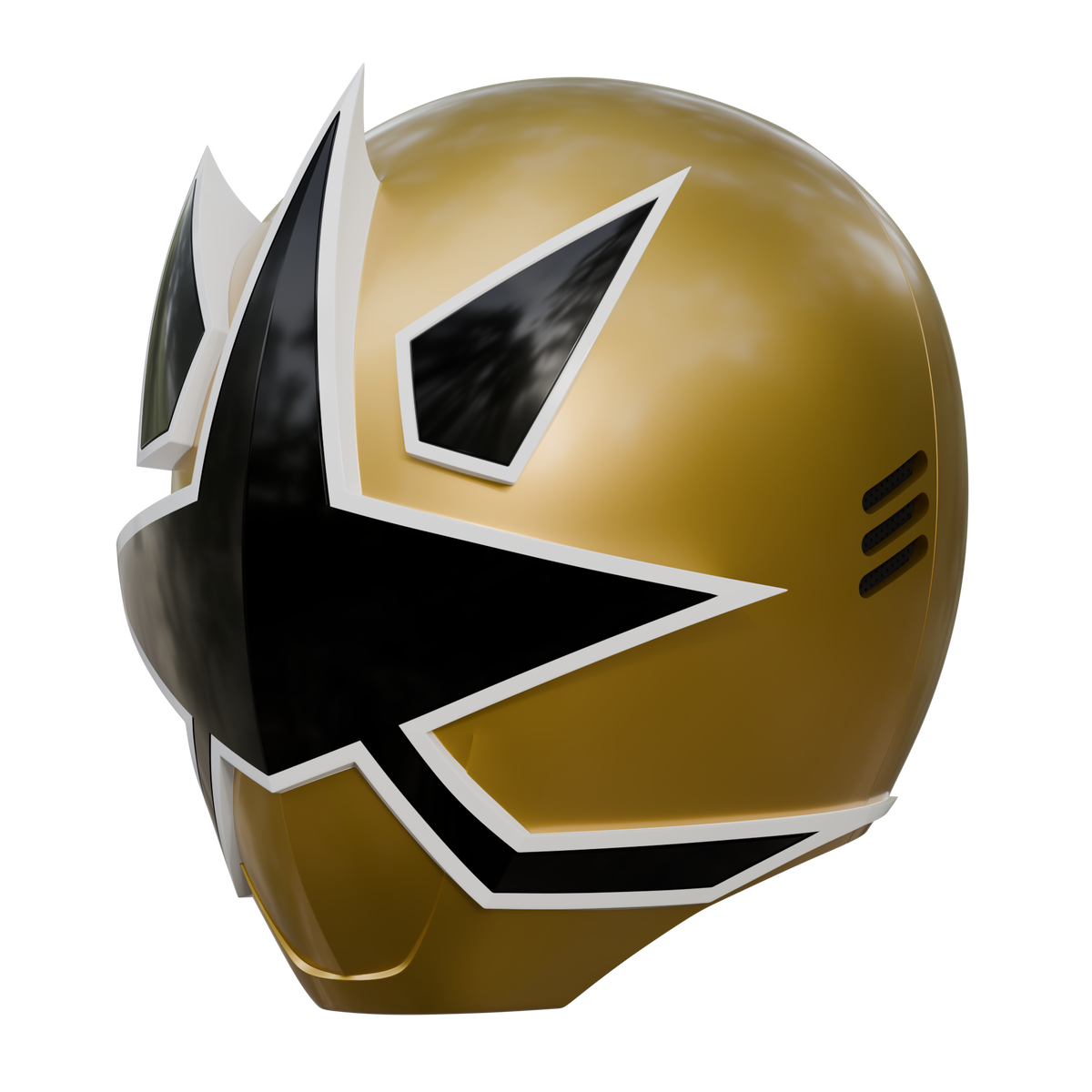 gold ranger motorcycle helmet Gold Samurai Ranger Helmet 3D Model – Wireframe