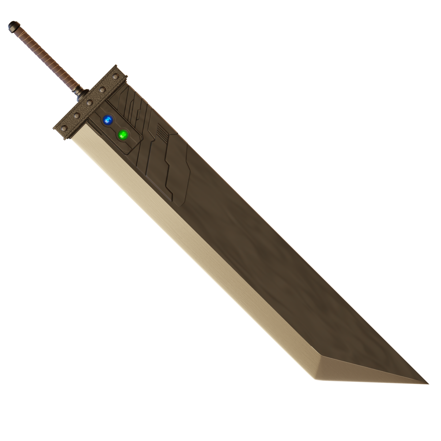 Final Fantasy 7 Remake Buster Sword 3D Model – Wireframe