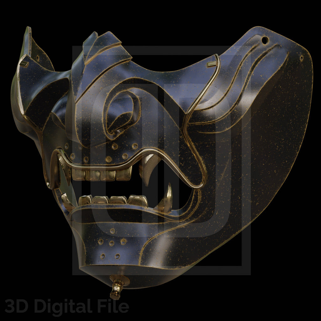 Samurai Specter Mask 3D Model – Wireframe