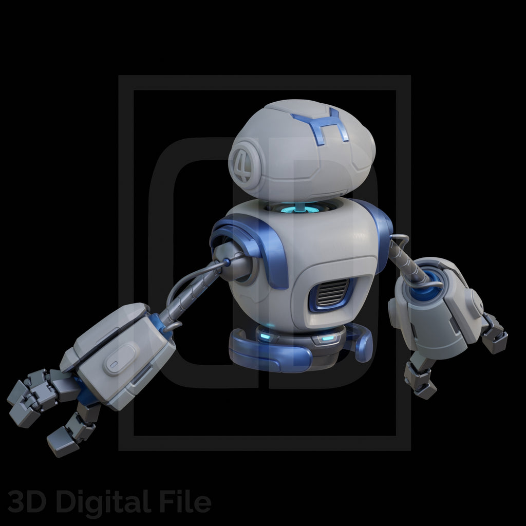 Herbie - Marvel Rivals 3D Model – Wireframe