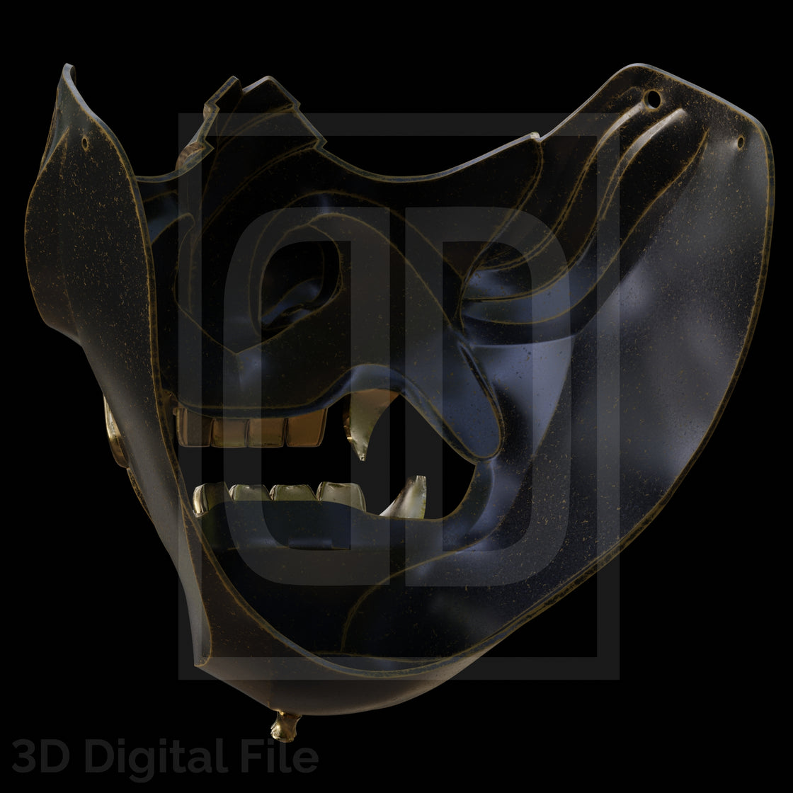 Samurai Specter Mask 3D Model – Wireframe