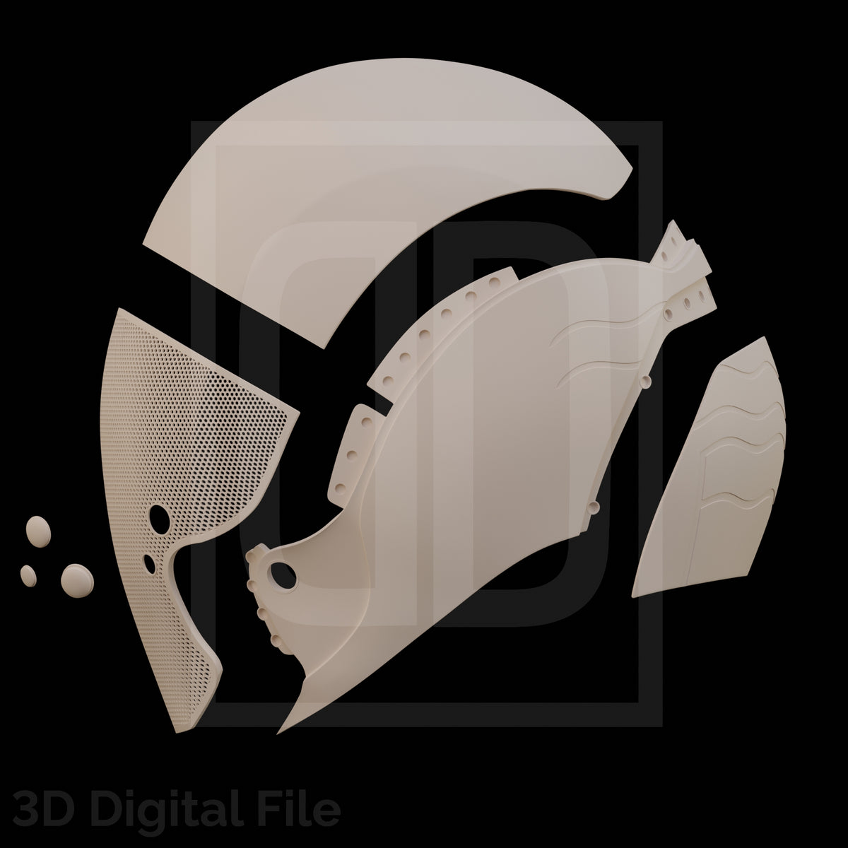 Phasing Specter Mask 3D Model – Wireframe