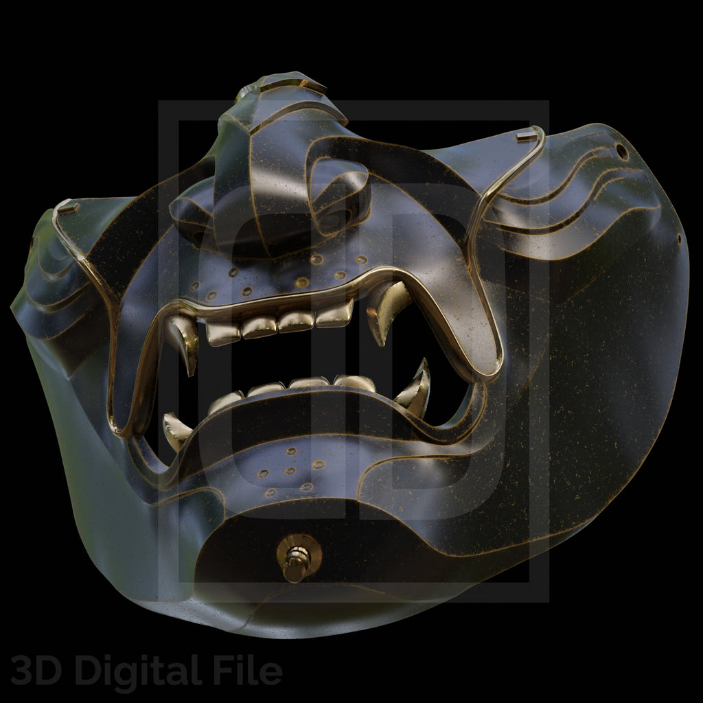 Samurai Specter Mask 3D Model – Wireframe