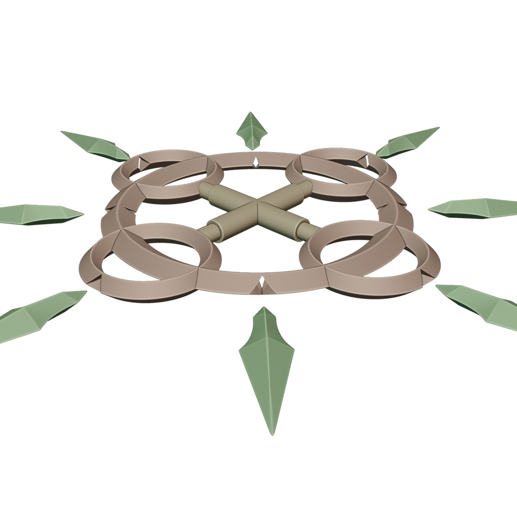 Axel's Eternal Flames Chakrams 3D File – Wireframe