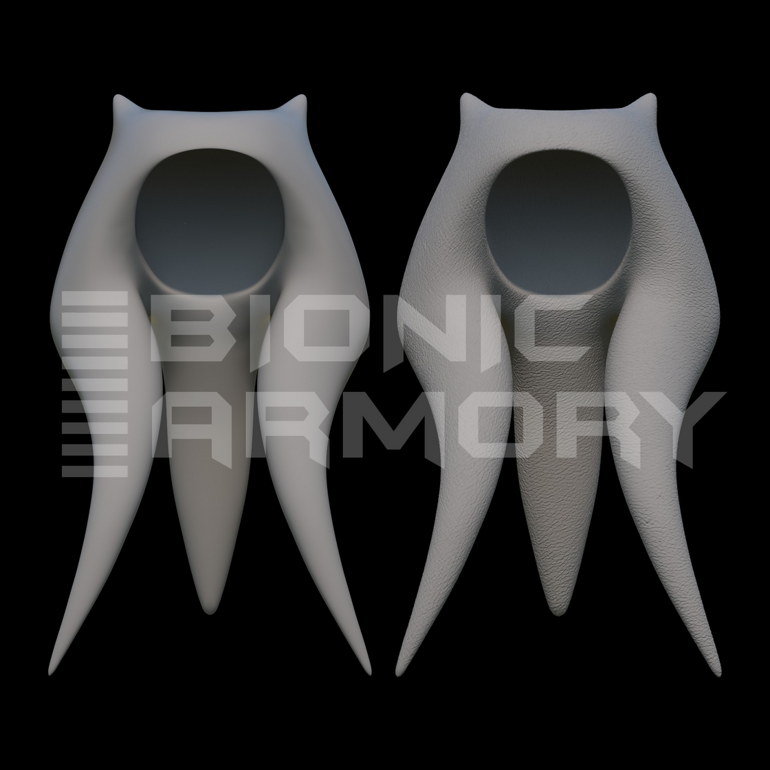 Alien Head Tails & Armor Set 3D Model – Wireframe