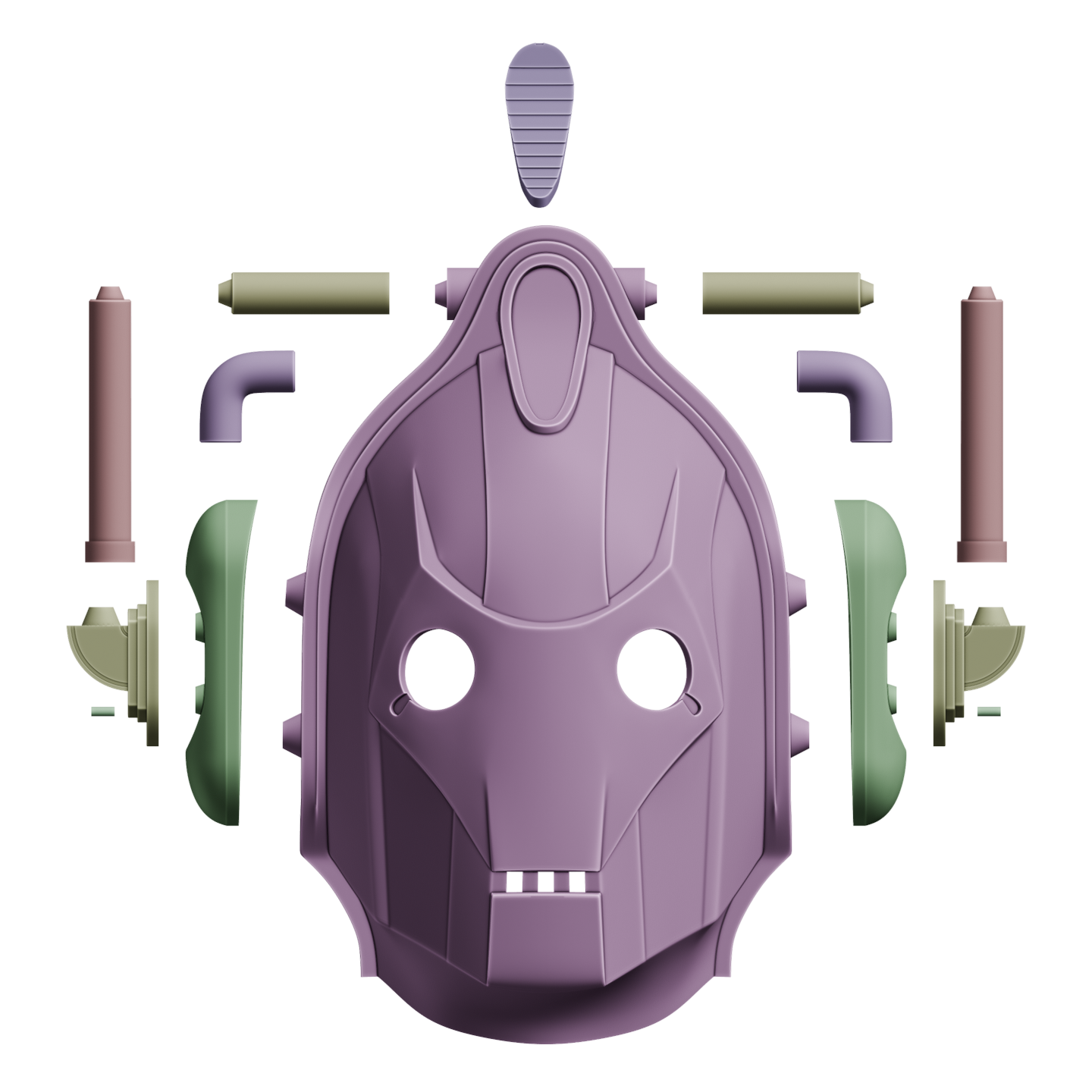 Cyberman Helmet Doctor Who 3D Printable Model – Wireframe