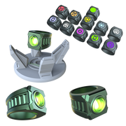 Space warriors light up rings with floating stand