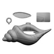 Magic Conch Shell 3d Model Magic Conch Shell 3D Model – Wireframe