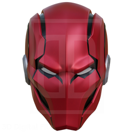Crimson Hooded Vigilant Helmet 3D Model