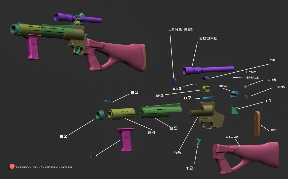 Space rifle – Wireframe