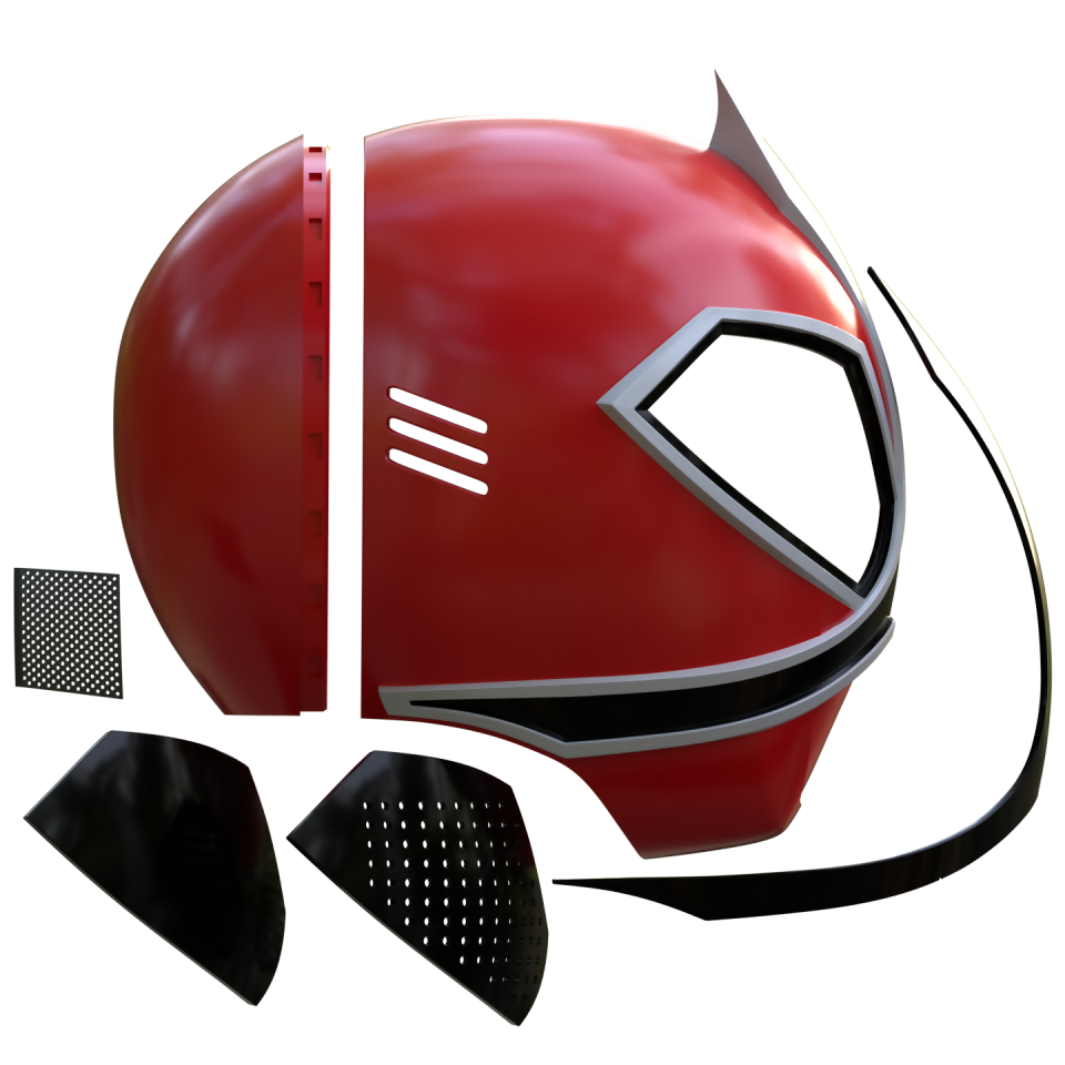 Red Samurai Power Ranger [3D Print Model] – Wireframe