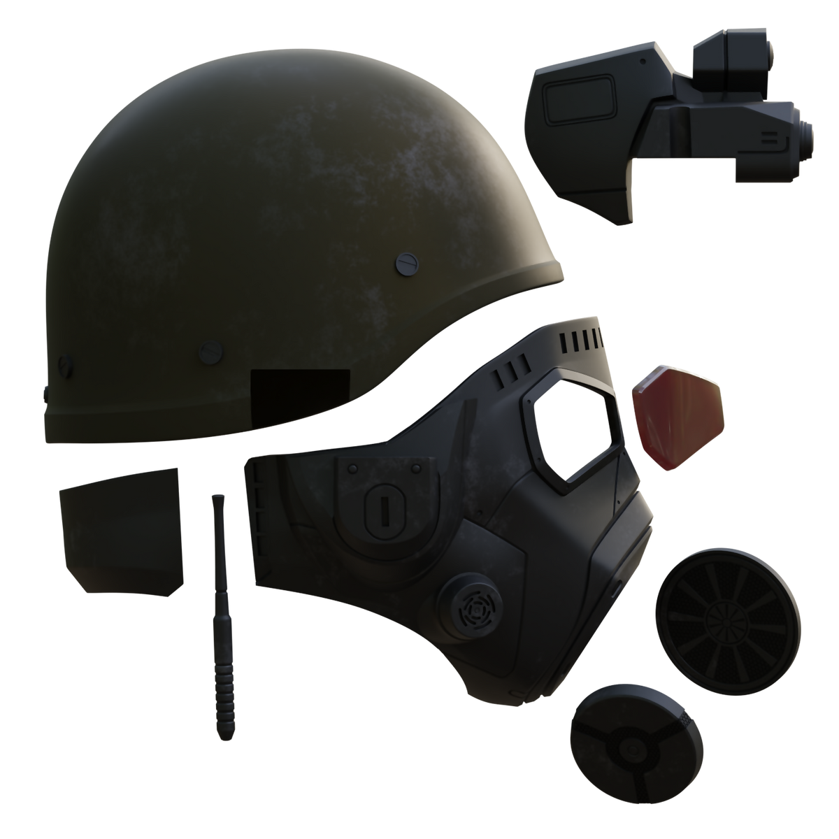 Fallout NCR Ranger Helmet [3D Print Model] – Wireframe