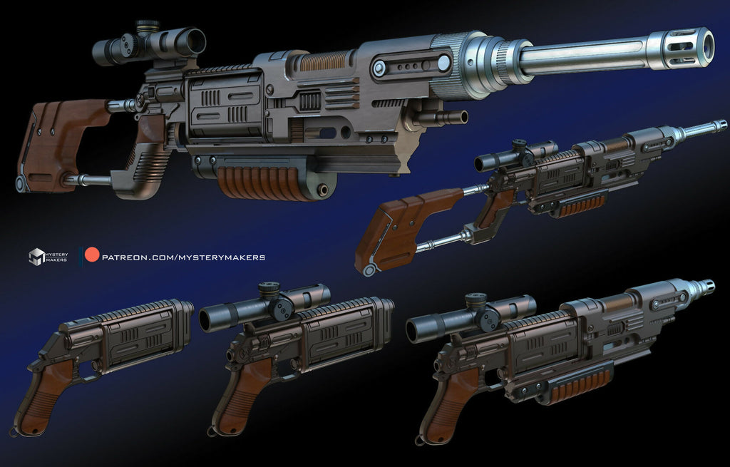 Space blaster with modular configuration – Wireframe