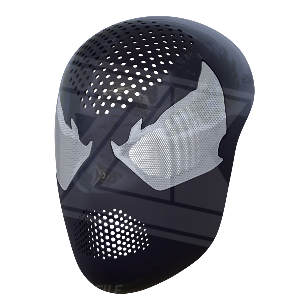 Angry Symbiote Faceshell 3D Model – Wireframe