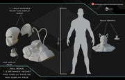 Bane body display for 1:1 scale helmet and mini display piece