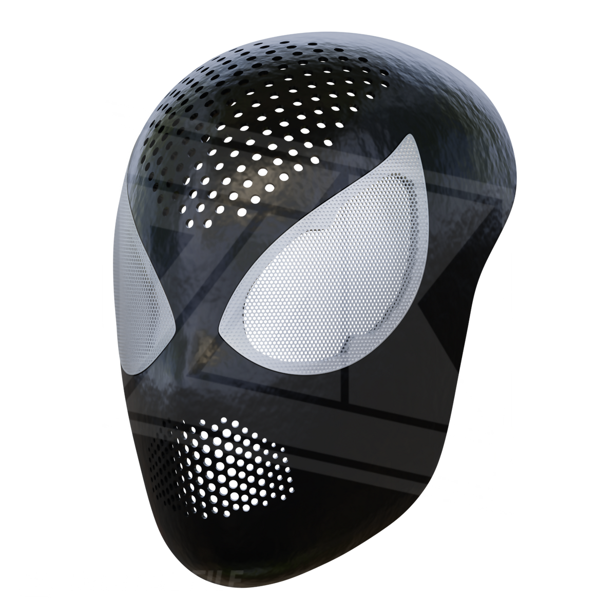 Black Suit Faceshell 3D Model – Wireframe