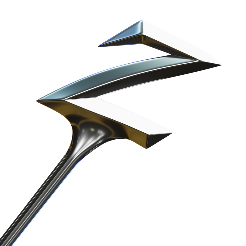 Lord Zedd Staff 3D Model – Wireframe