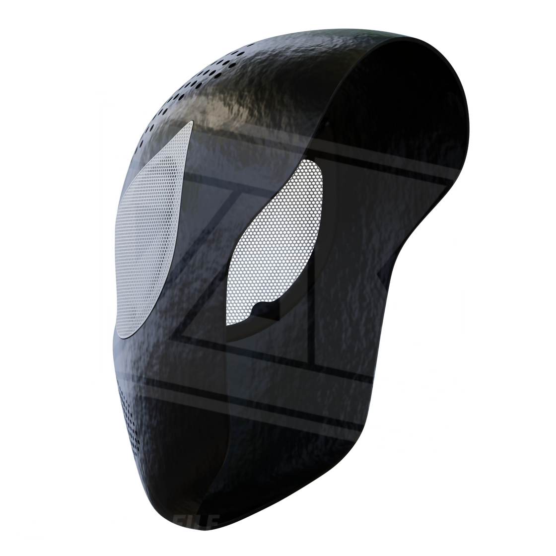 Black Suit Faceshell 3D Model – Wireframe