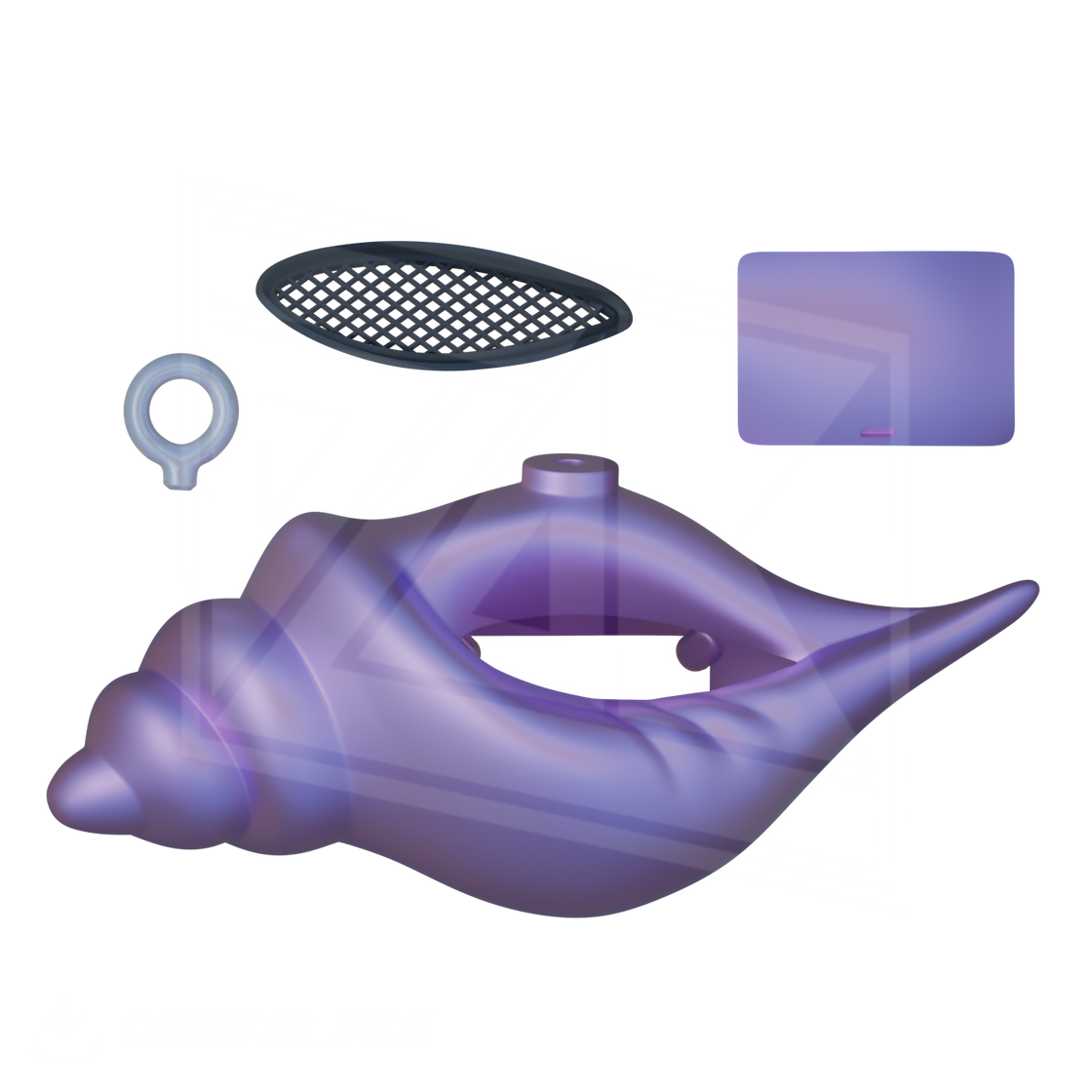 Magic Conch Shell 3D Model – Wireframe