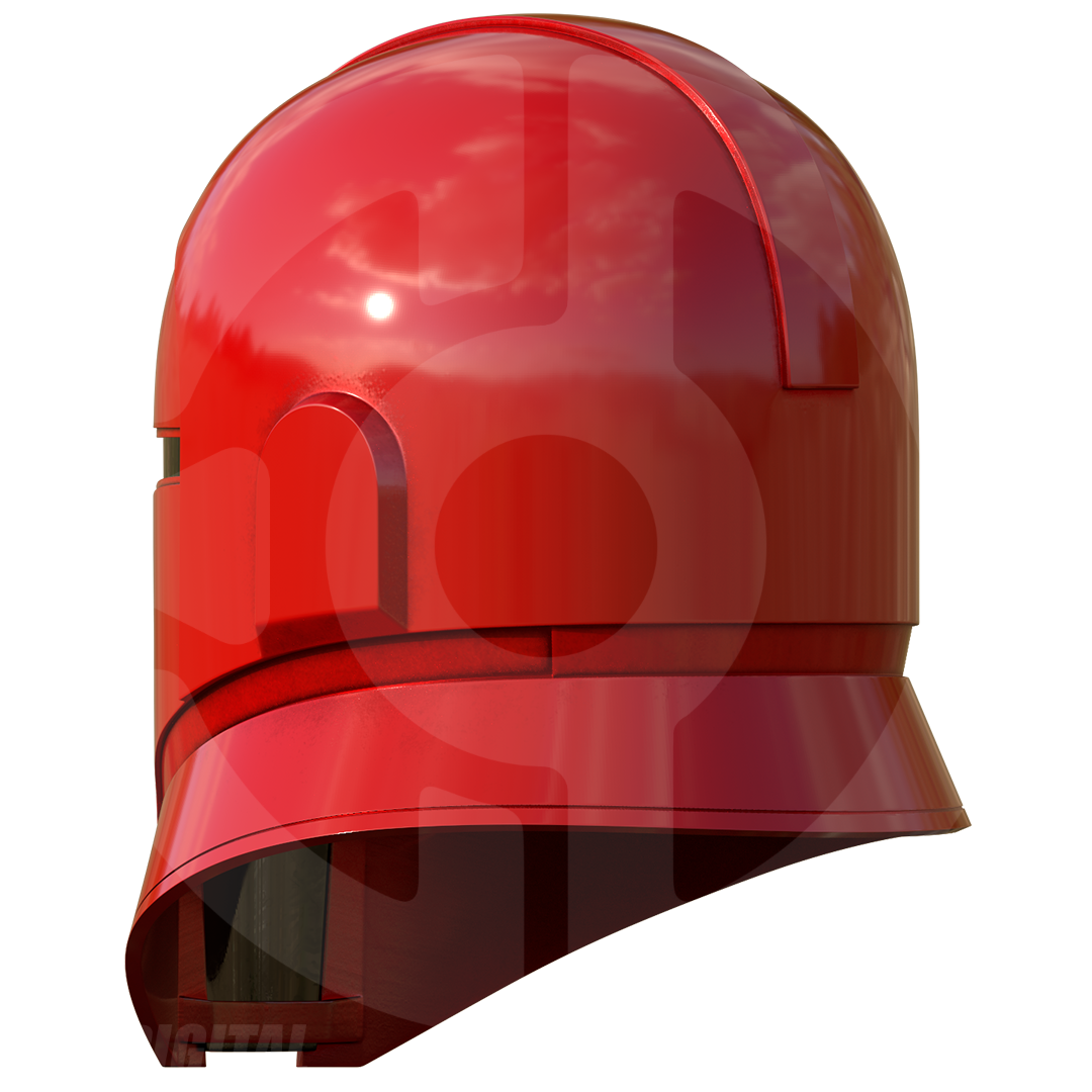 Space Red Guard Helmet File – Wireframe