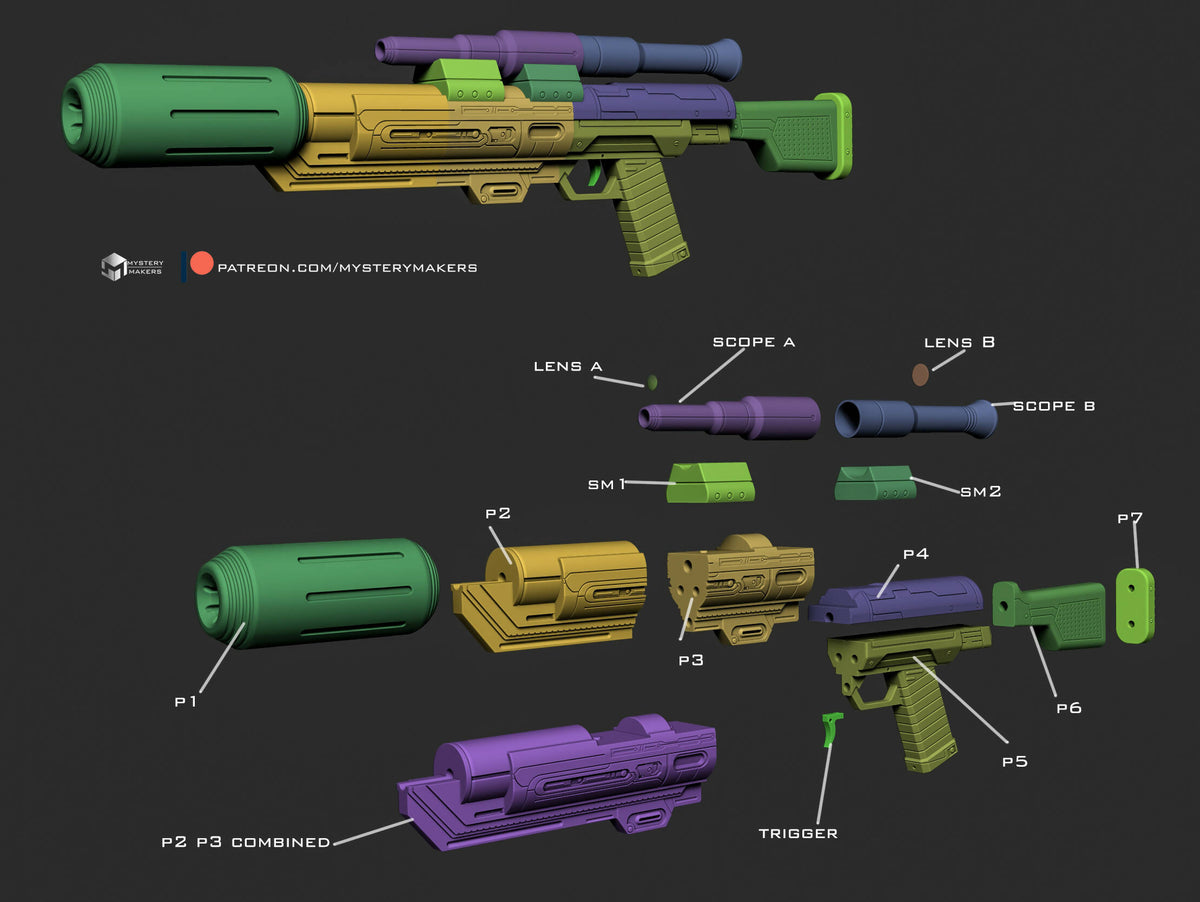 Space blaster rifle – Wireframe