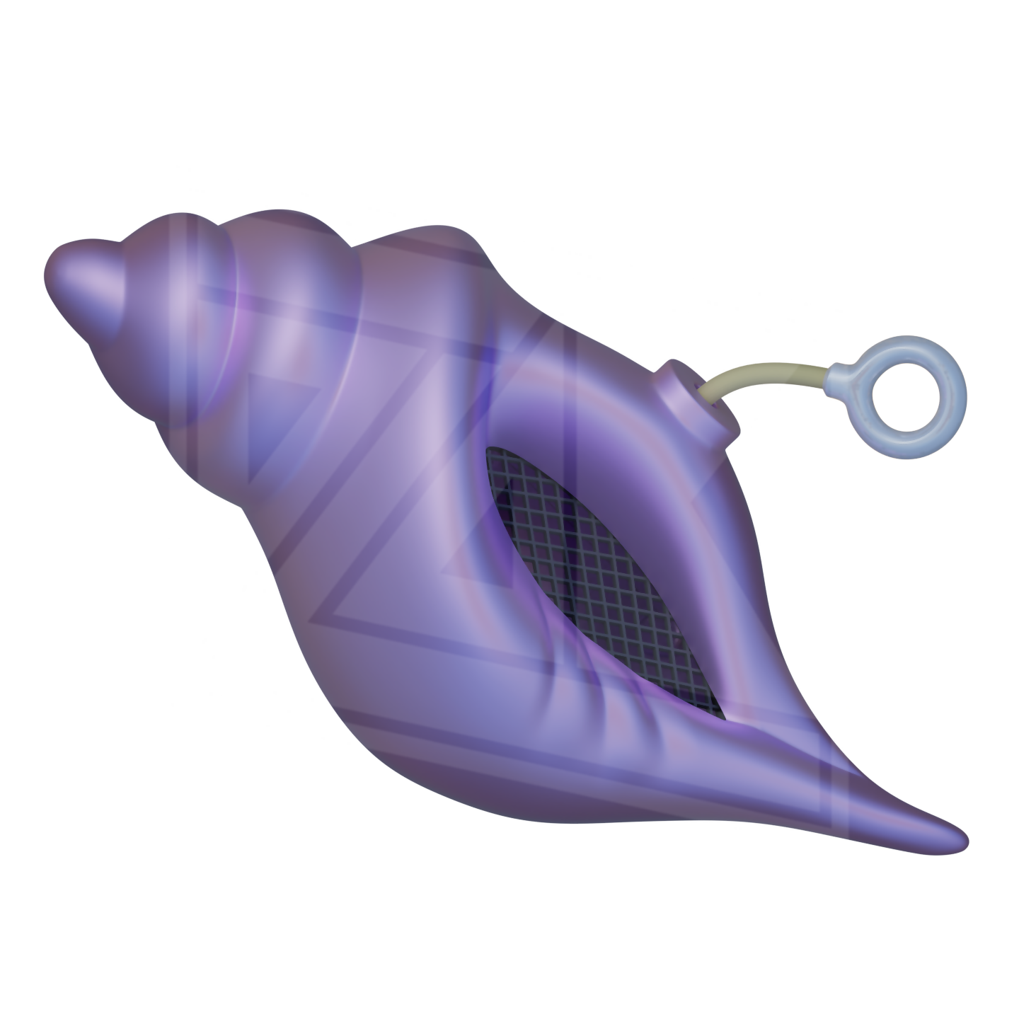 Magic Conch Shell 3D Model – Wireframe