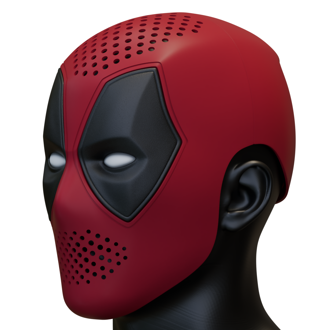 Deadpool Faceshell V2 3D Model – Wireframe