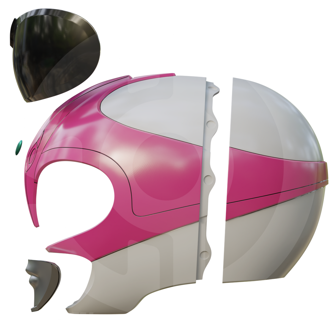 MMPR Pink Ranger Helmet File – Wireframe