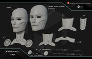 Latverian witch mask and neck armor parts