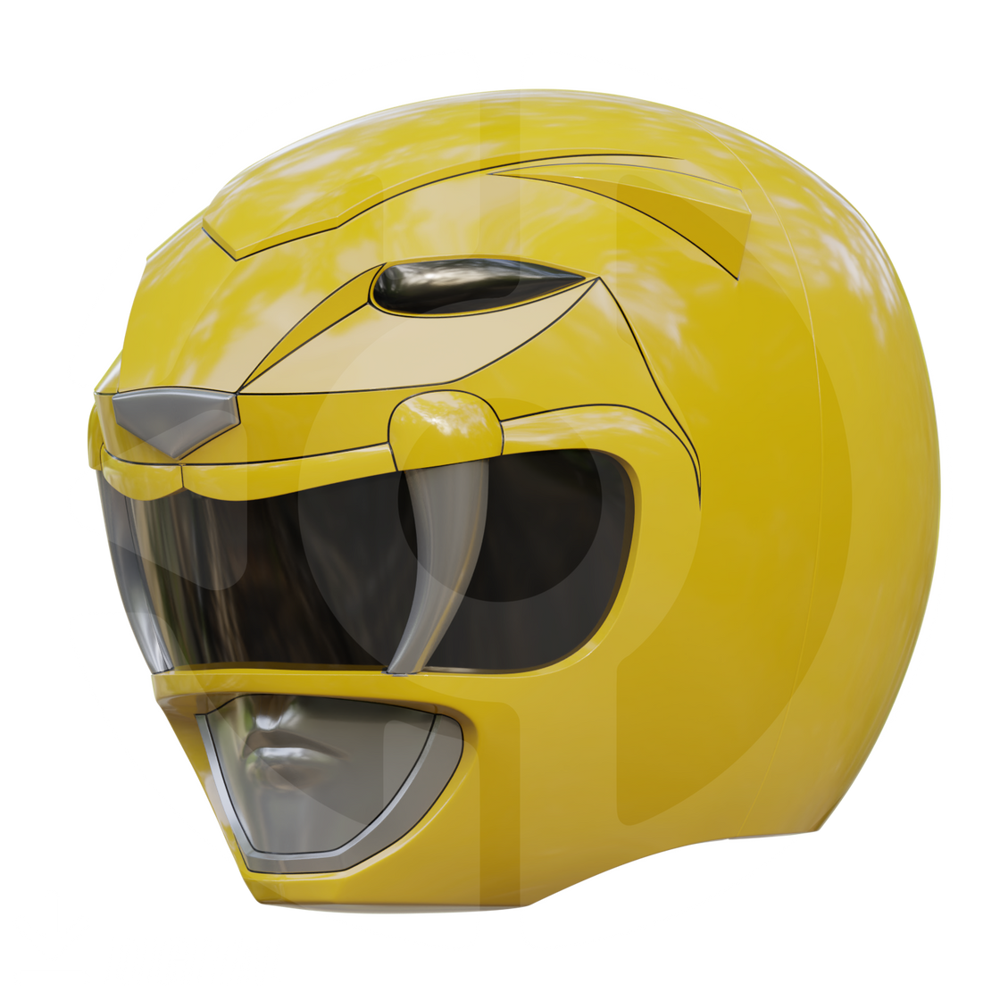 MMPR Yellow Ranger Helmet File – Wireframe