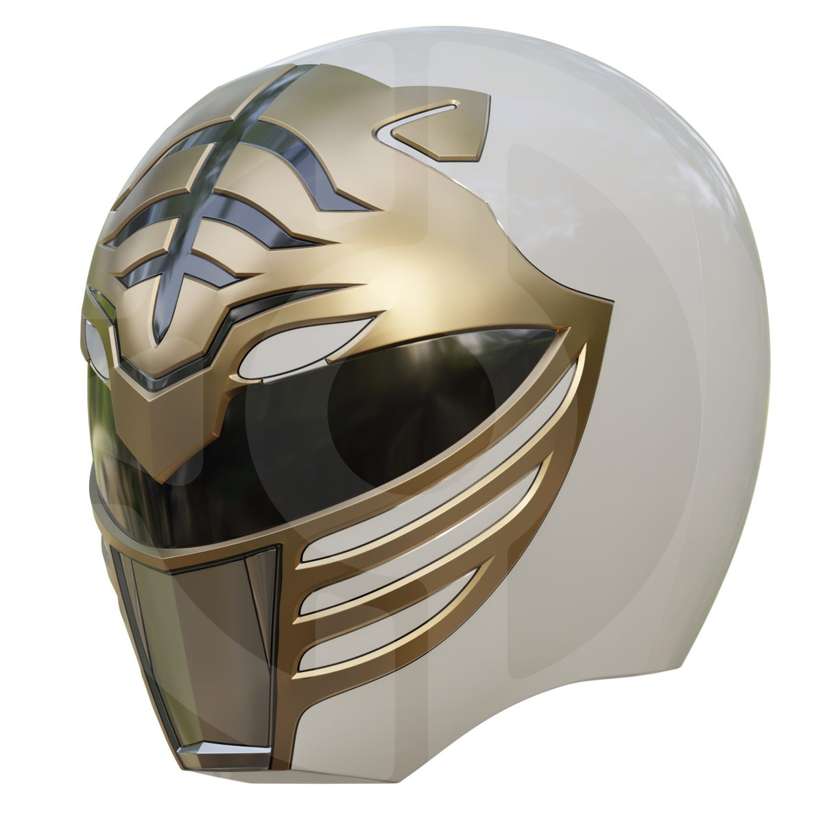 MMPR White Ranger Helmet File – Wireframe