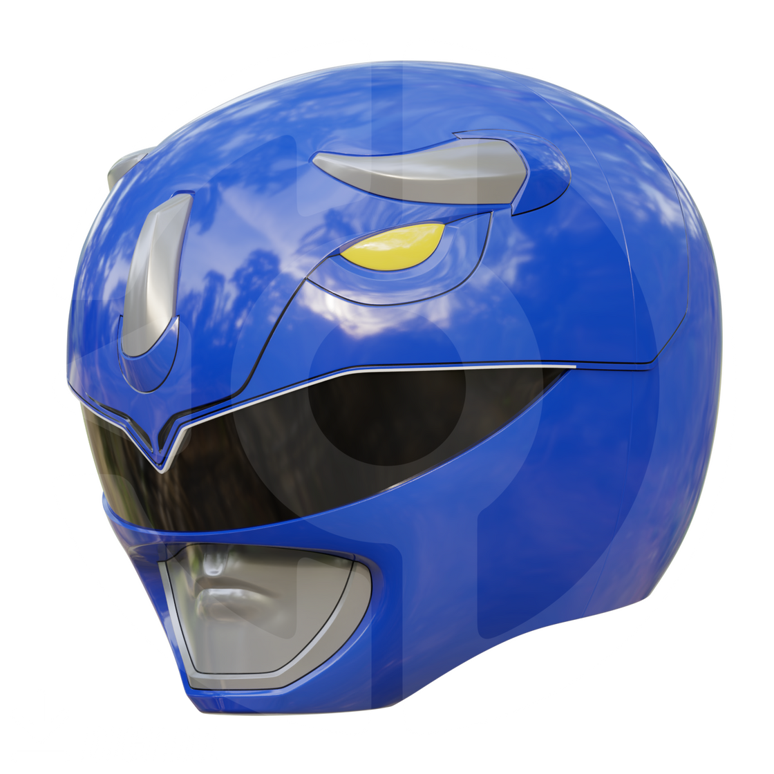 MMPR Blue Ranger Helmet File – Wireframe