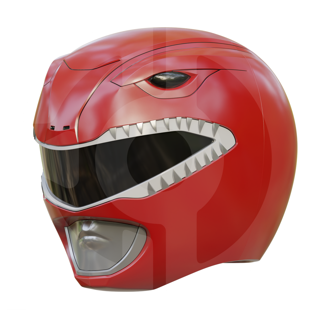 MMPR Red Ranger Helmet File – Wireframe