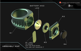 Green Lantern light up rings with floating stand