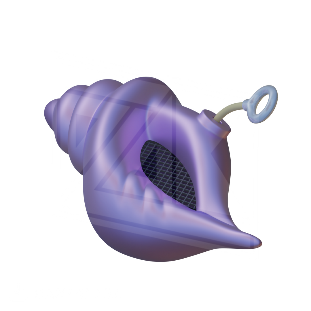 Magic Conch Shell 3D Model – Wireframe