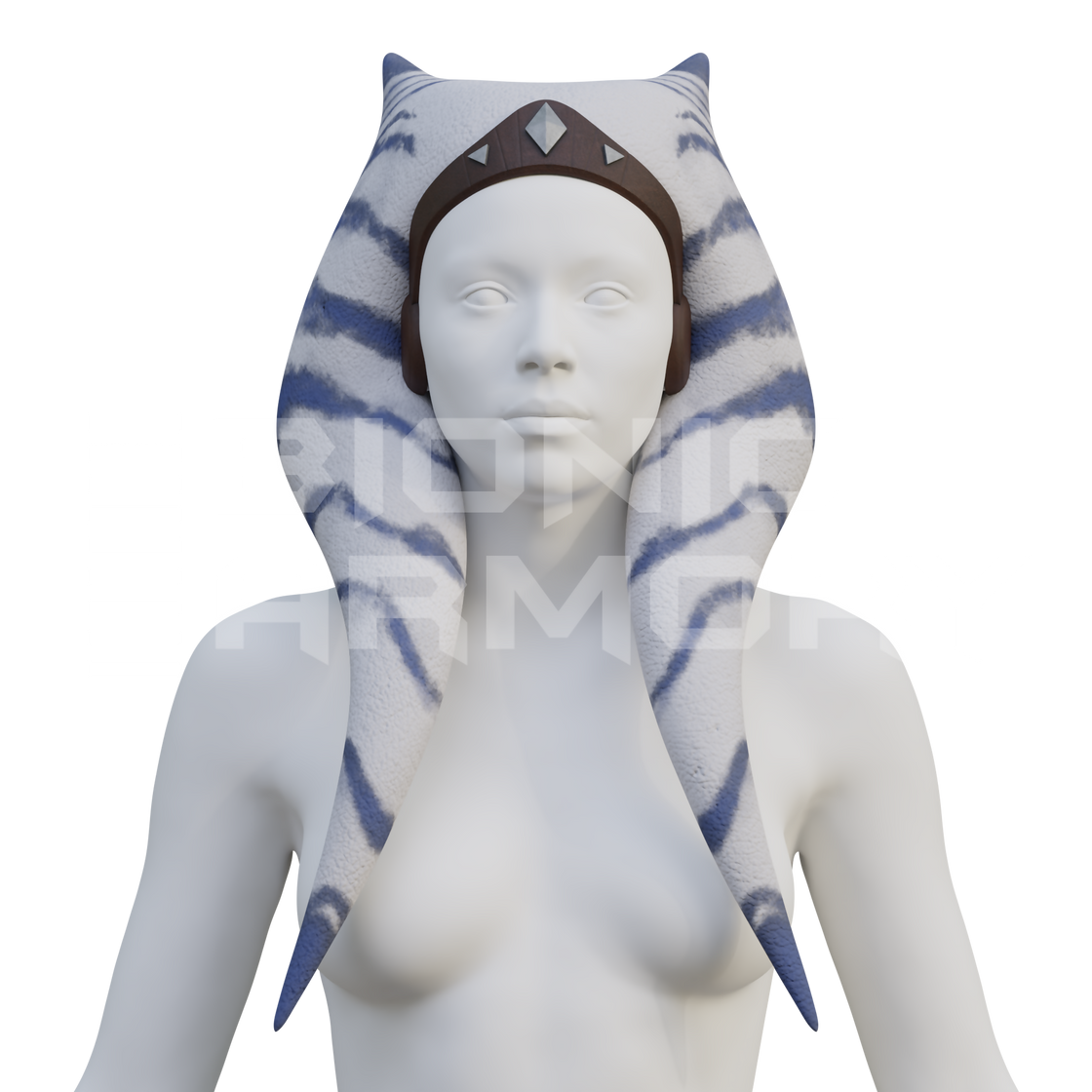 Alien Head Tails & Armor Set 3D Model – Wireframe