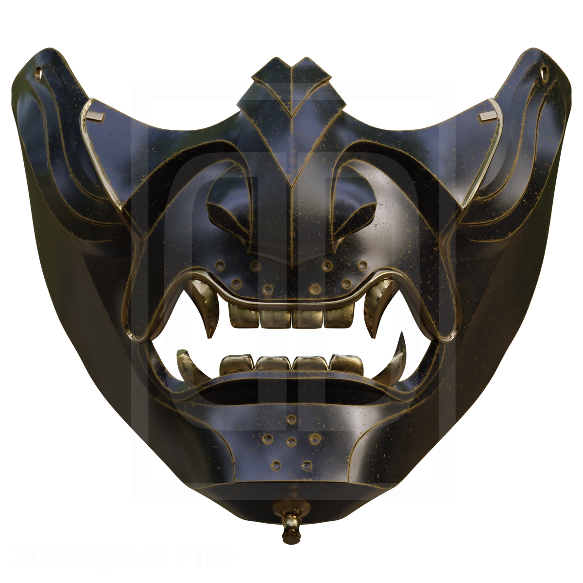 Samurai Specter Mask 3D Model – Wireframe