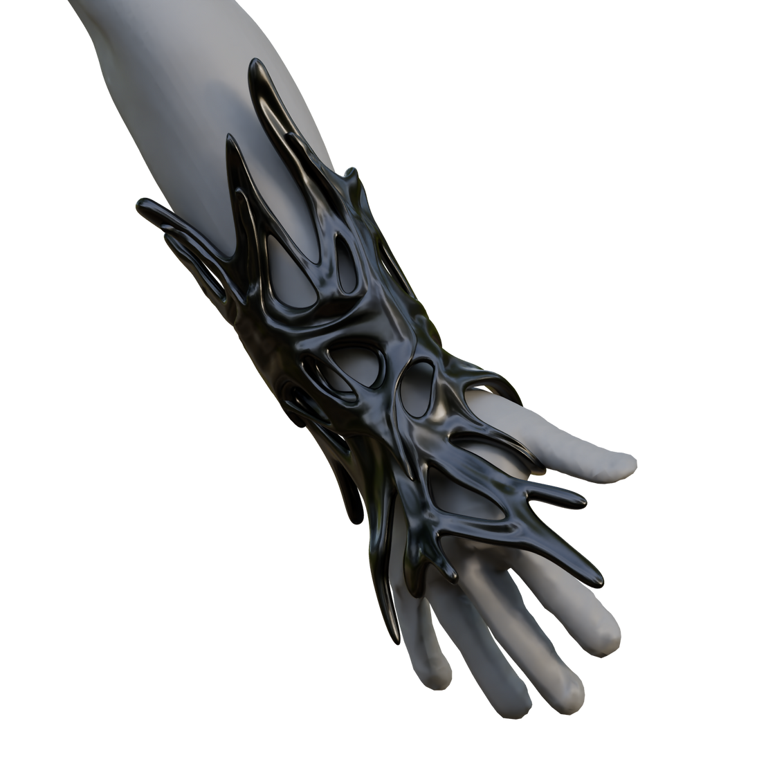 Symbiote Gauntlet 3D Printable File – Wireframe