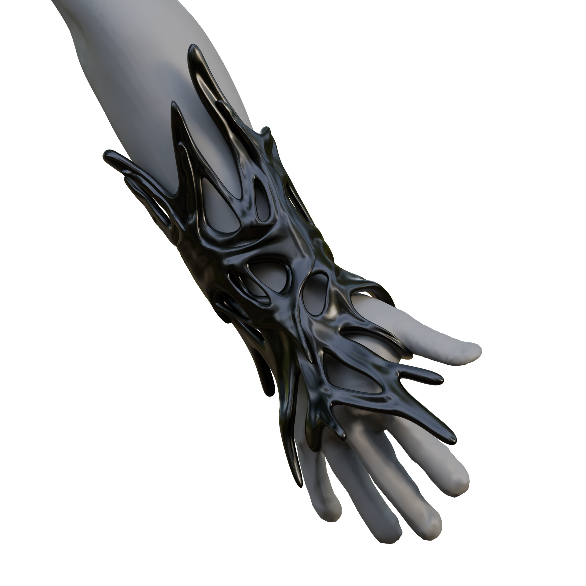 Symbiote Gauntlet 3D Printable File – Wireframe