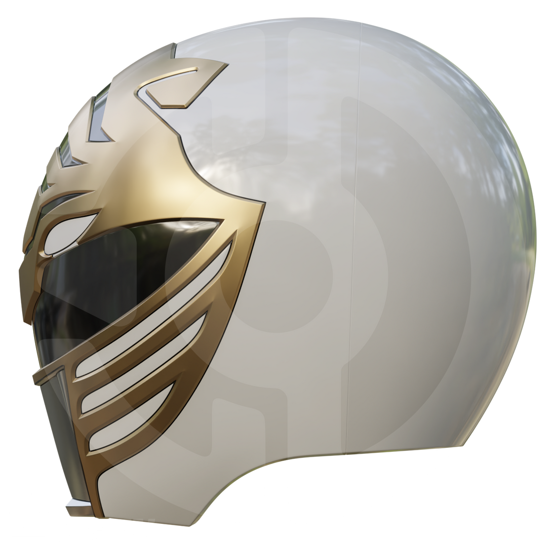 MMPR White Ranger Helmet File – Wireframe