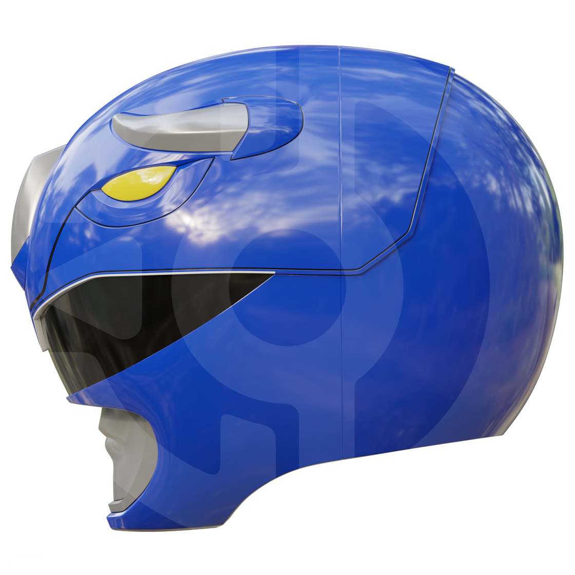 MMPR Blue Ranger Helmet File – Wireframe