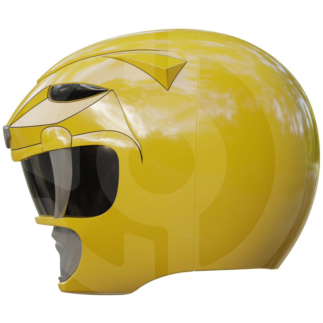 MMPR Yellow Ranger Helmet File – Wireframe