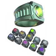 Green Lantern light up rings with floating stand