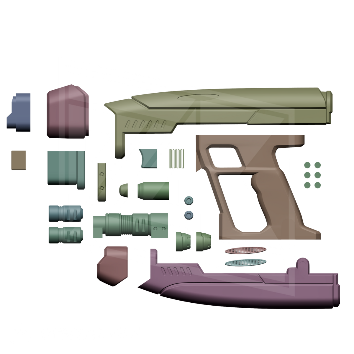 Rivals Blaster 3D Model – Wireframe