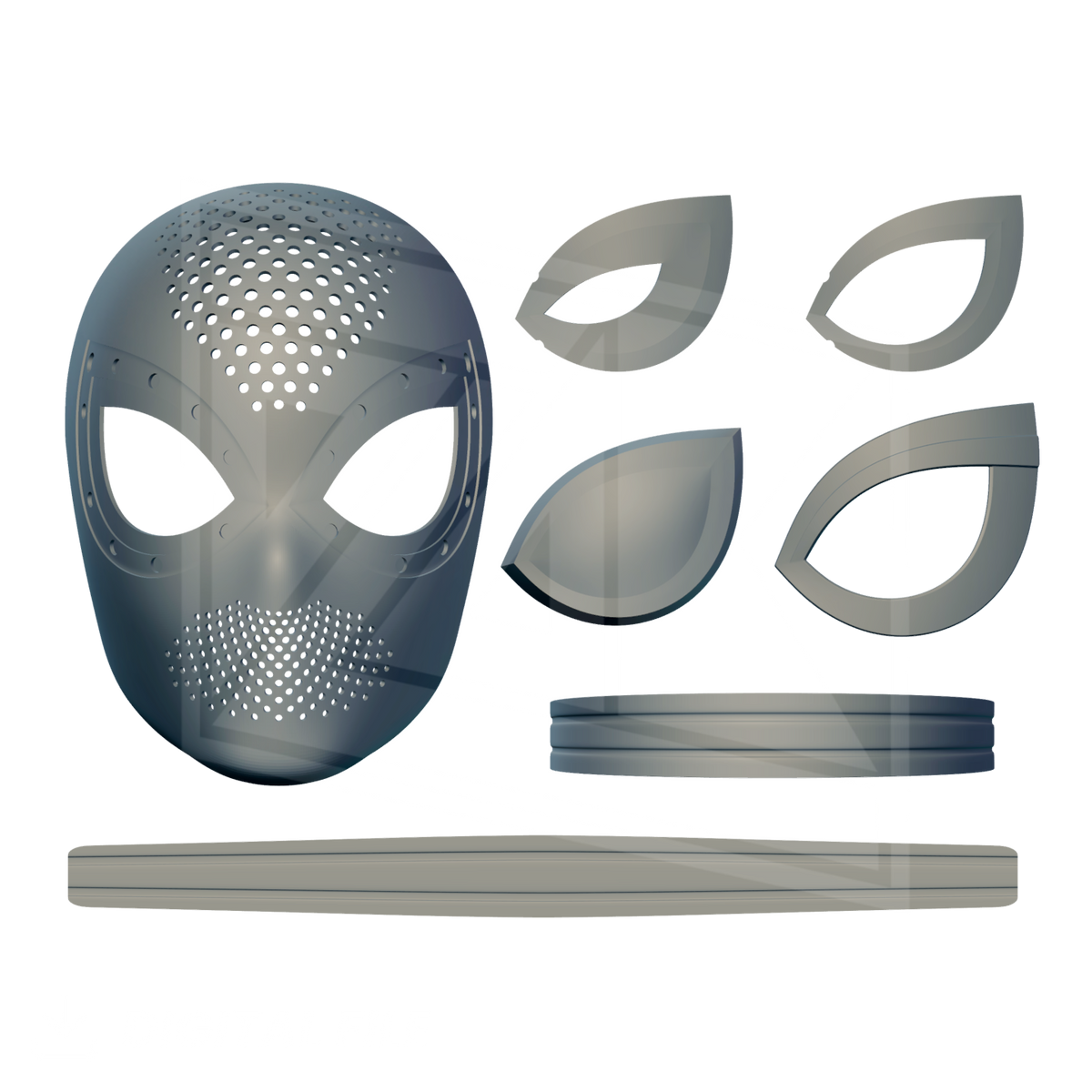 YFNSM Faceshell 3D Model – Wireframe