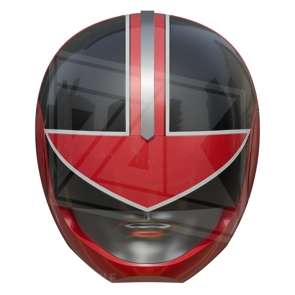 Red Time Ranger Helmet 3D Model – Wireframe