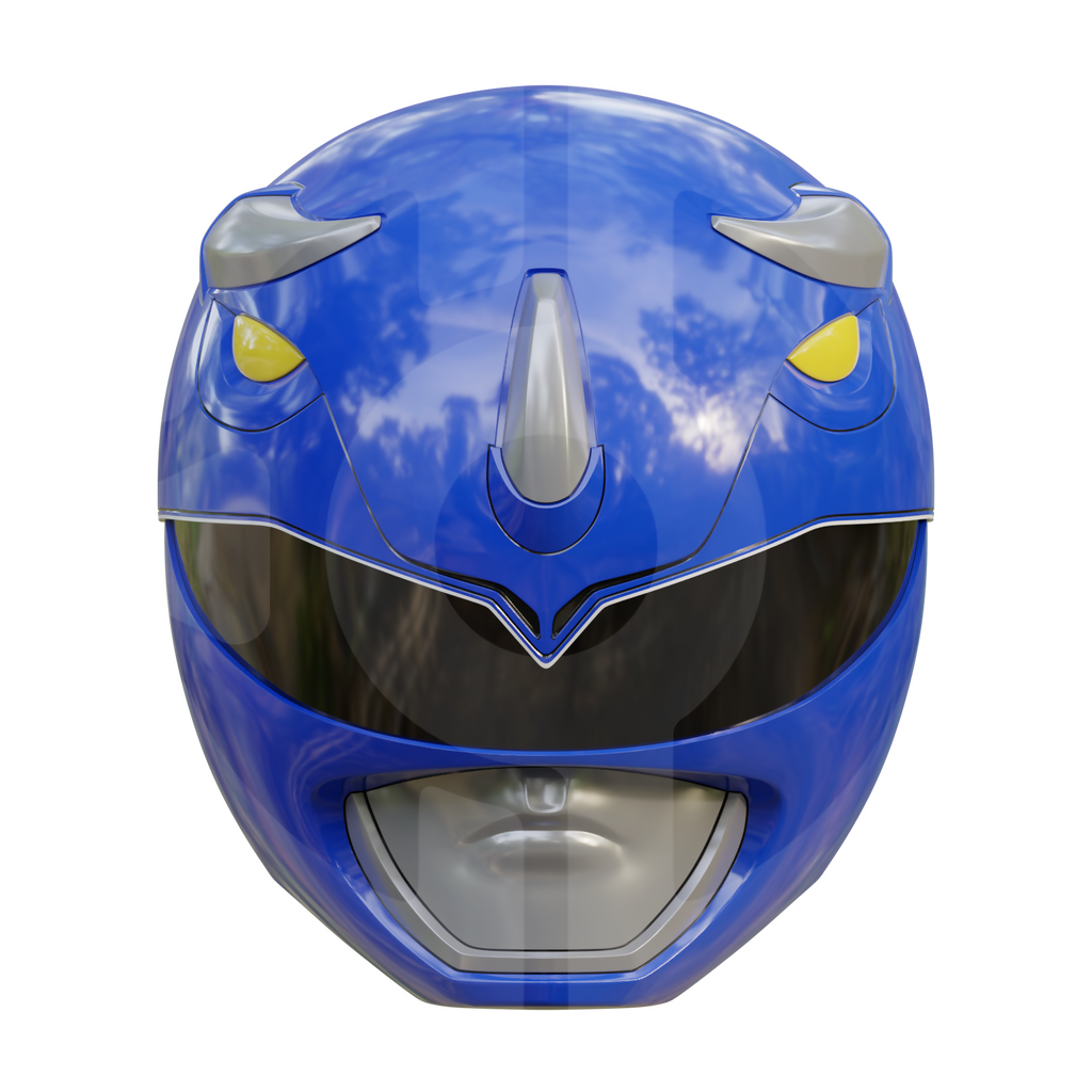 MMPR Blue Ranger Helmet File – Wireframe