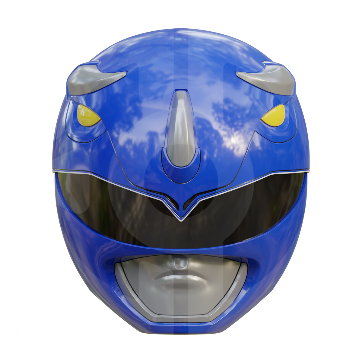 MMPR Blue Ranger Helmet File – Wireframe